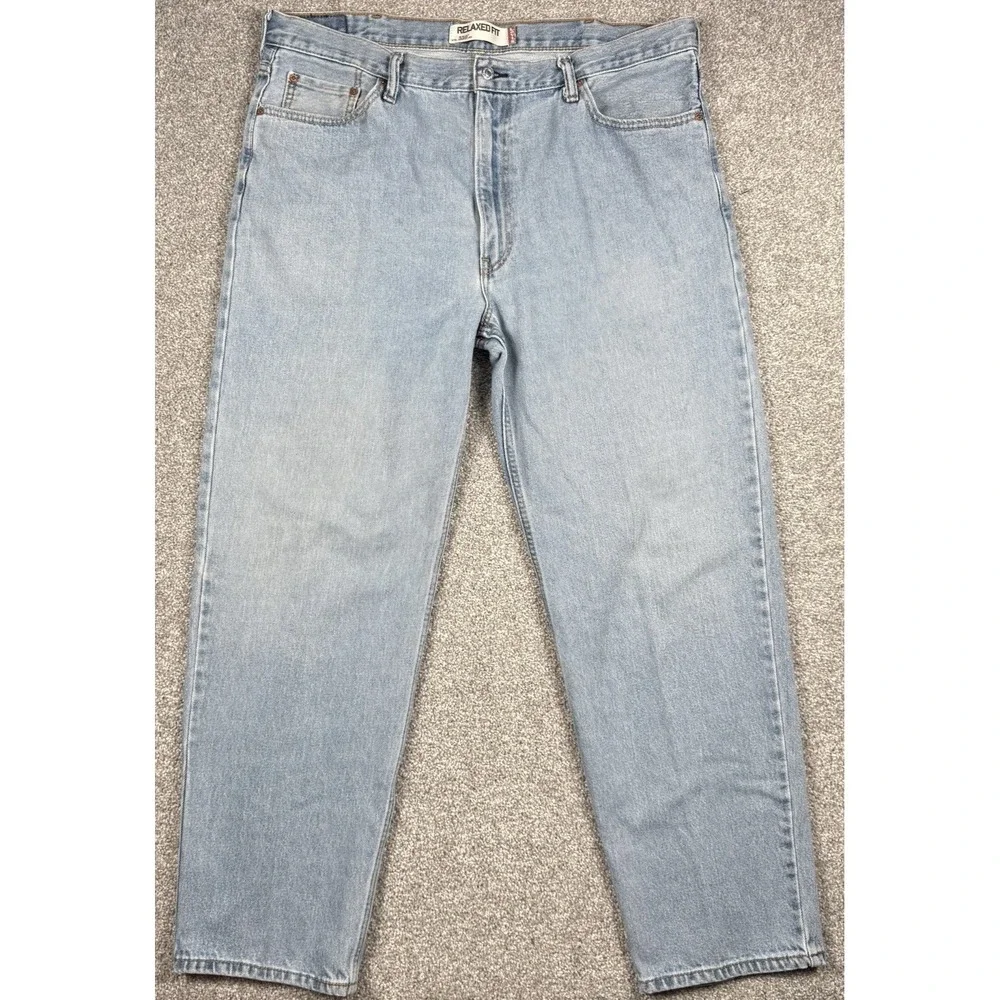 Levis 550 Relaxed Fit Jeans Mens 42x32 Light Wash Straight Leg Denim Cotton